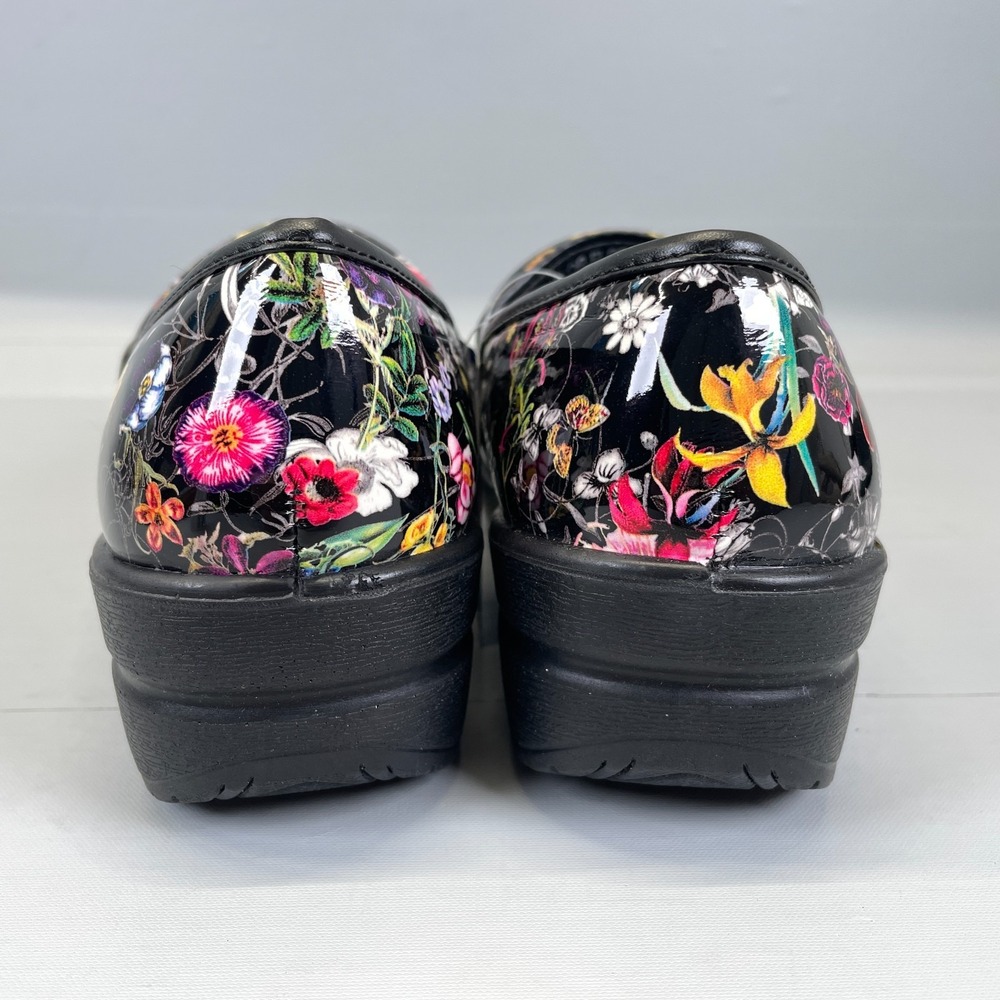 Spring Step Valor Floral Clogs Womens Size M Black Slip On Garden Comfort Shoes - Picture 5 of 10